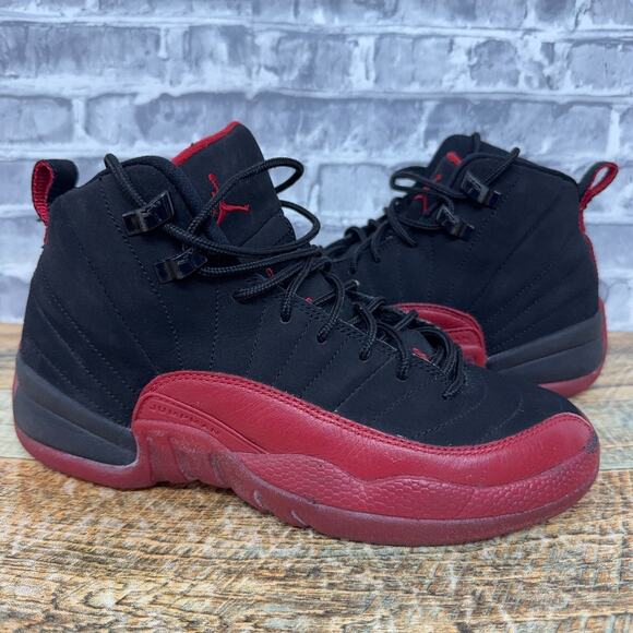 Nike Air Jordan 12 XII Retro Flu Game Black Red GS 153265-065 Youth Size 5Y Rare - Picture 2 of 11